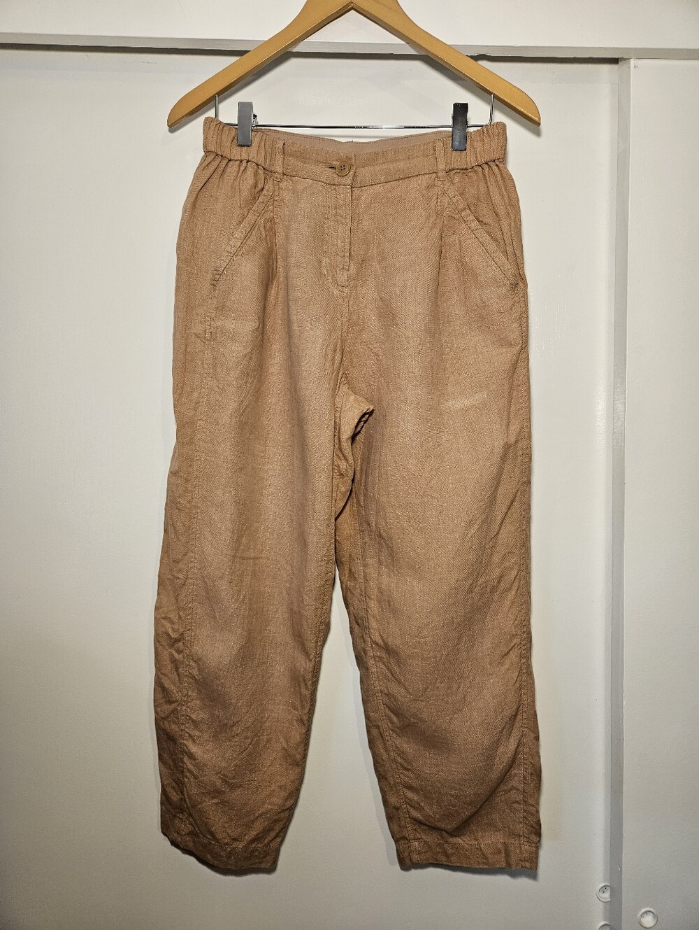Poetry Cropped Linen Pants Light Terracotta